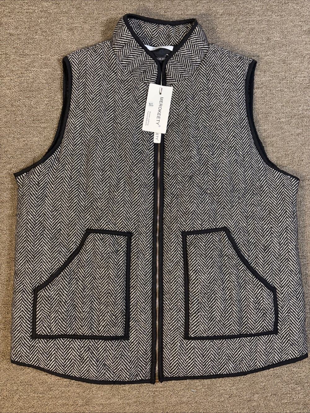 Women’s Merokeety Tweed Best Full Zip NWT XL 23x27.5